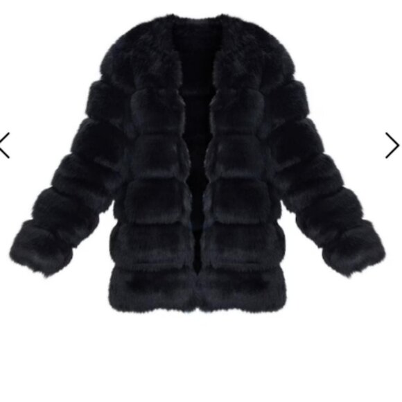 Black Faux Fur Bubble Coat - Pretty Little Thing - Picture 3 of 4